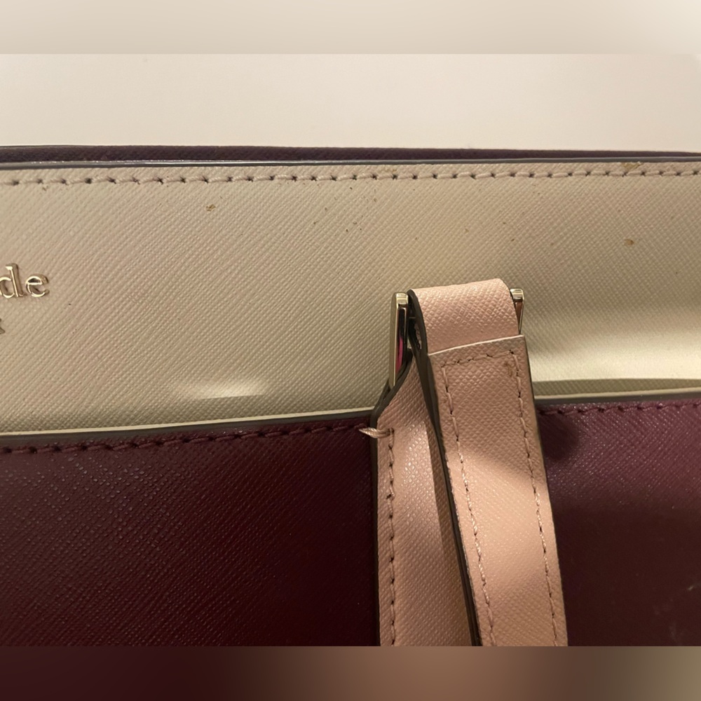 Kate Spade Burgundy and Cream Tote Bag - Picture 6 of 7